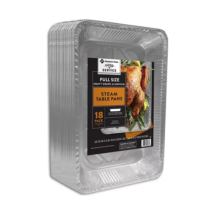 Member's Mark Aluminum Steam Table Pans, Full Size (18 ct.)