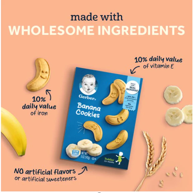 Gerber Lil' Biscuits Vanilla Wheat Toddler Snacks, 4.44 Oz