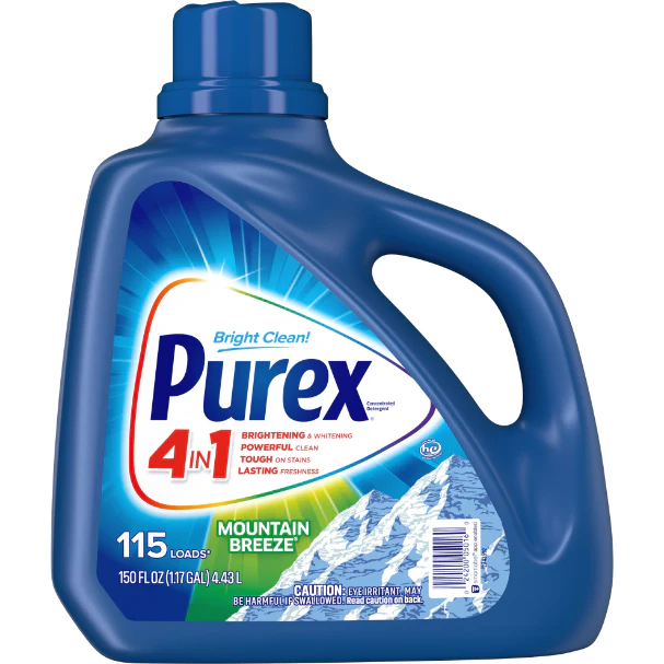 Purex Liquid Laundry Detergent, Mountain Breeze, 150 Fluid Ounces, 115 Loads