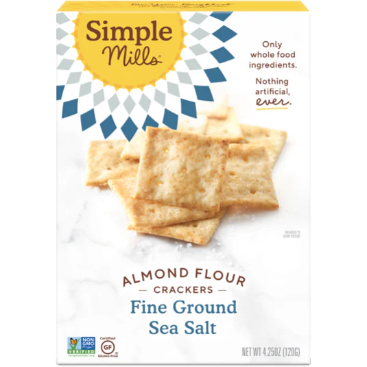 Simple Mills Crackers, Fine Ground Sea Salt, Almond Flour, 4.25 oz.