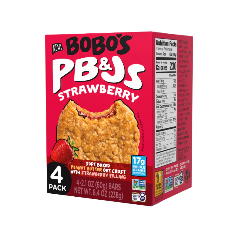 Bobo's PB&Js Strawberry Oat Bars - 8.4oz/4ct