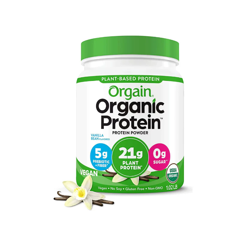 Orgain Organic Vegan 21g Protein Powder, Plant Based, Vanilla Bean 1.02lb