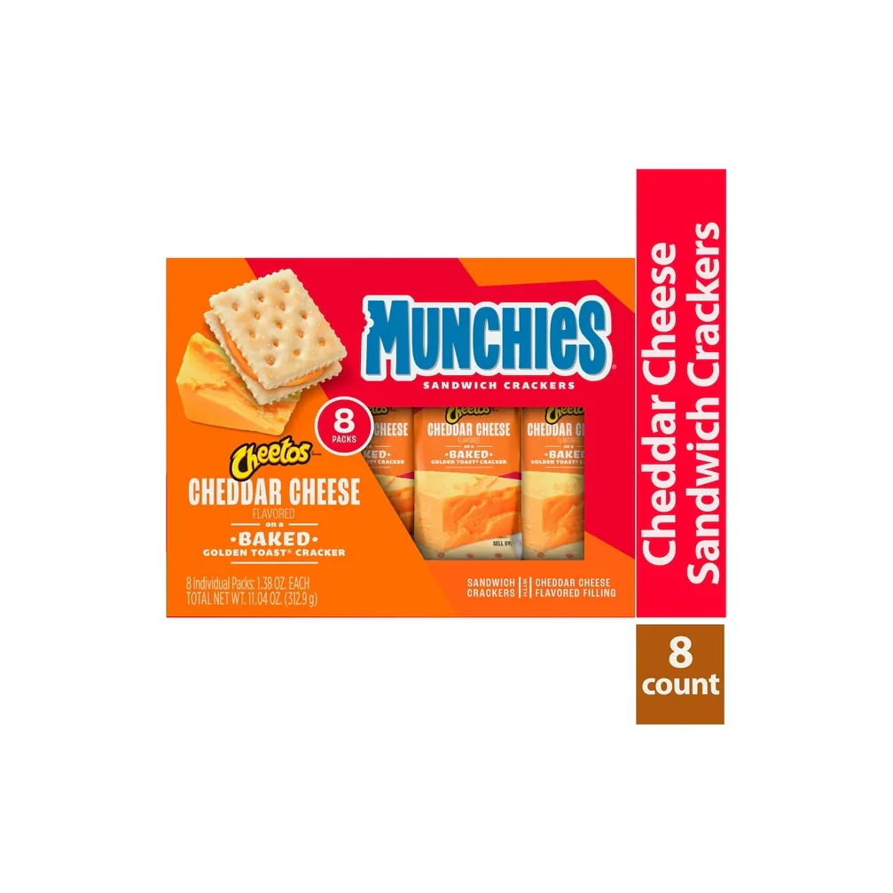 Munchies Cheetos Cheddar Cheese Sandwich Crackers, 1.38 oz, 8 Count