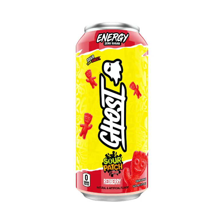 GHOST? ENERGY Zero Sugars Energy Drink, SOUR PATCH KIDS? Redberry, 16 fl oz Can