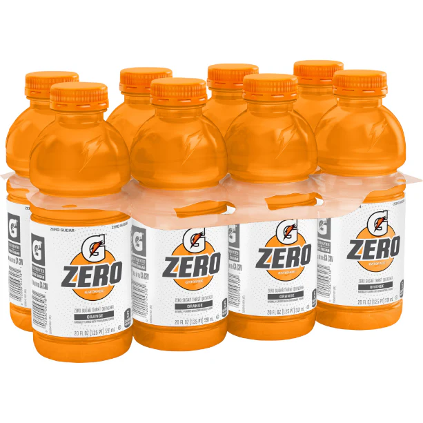 Gatorade G Zero Thirst Quencher, Orange, 20 fl oz 8 pack