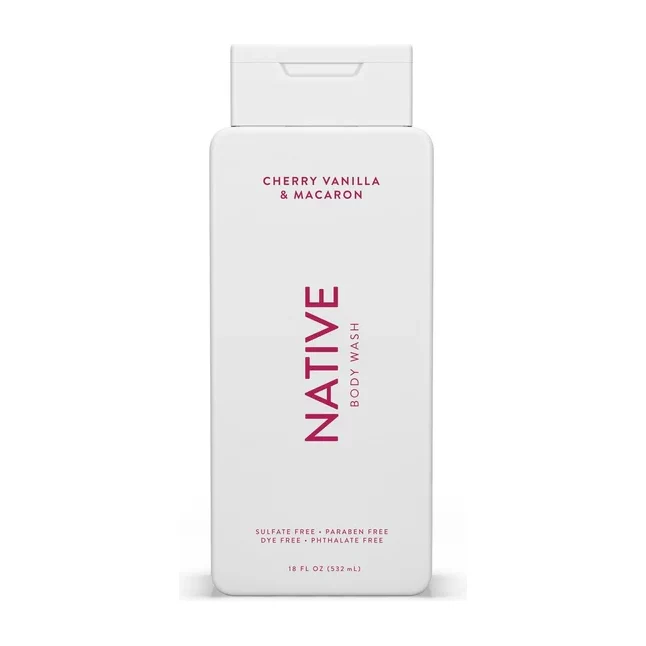 Native Natural Body Wash, Cherry Vanilla Macaron, Sulfate Free, Paraben Free, 18 oz