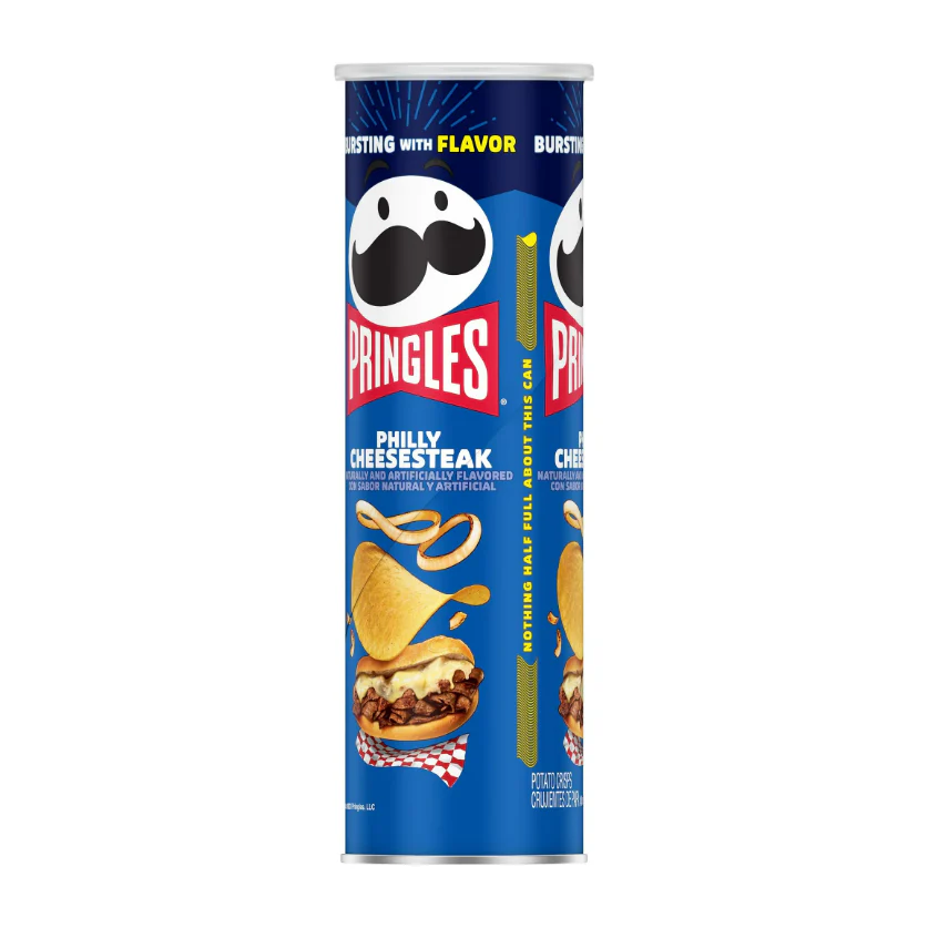 Pringles Philly Cheesesteak Potato Crisps Chips, Lunch Snacks, 5.5 oz