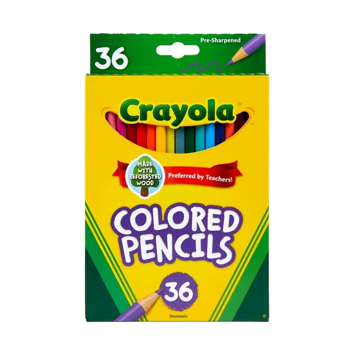 Crayola Colored Pencil Set, 36 Ct, Back to School Supplies, Teacher Supplies, Beginner Child