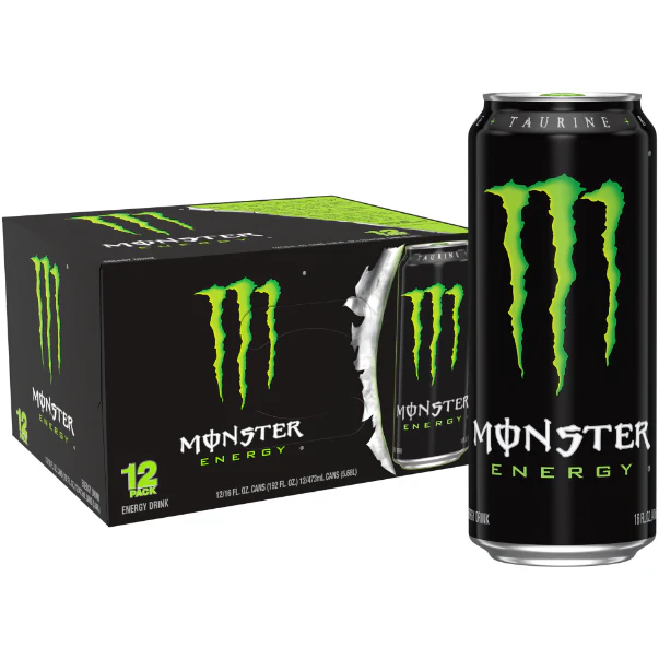 Monster Energy Drink, Original Green, 16 fl oz (12-Pack)