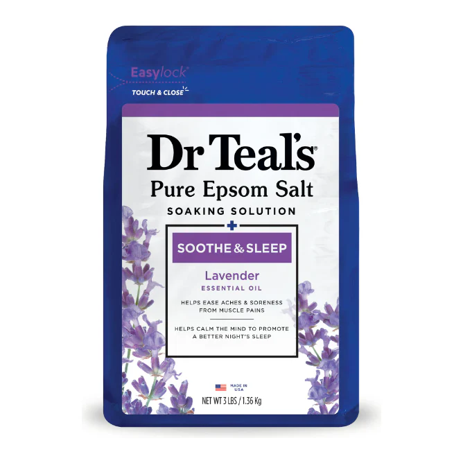 Dr Teal's Pure Epsom Salt Soak, Soothe & Sleep with Lavender, 3lbs