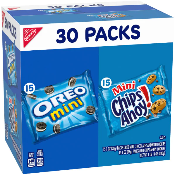 Nabisco Crowd Favorites Cookie Variety Pack, CHIPS AHOY! Mini & OREO Mini, 30 Snack Packs