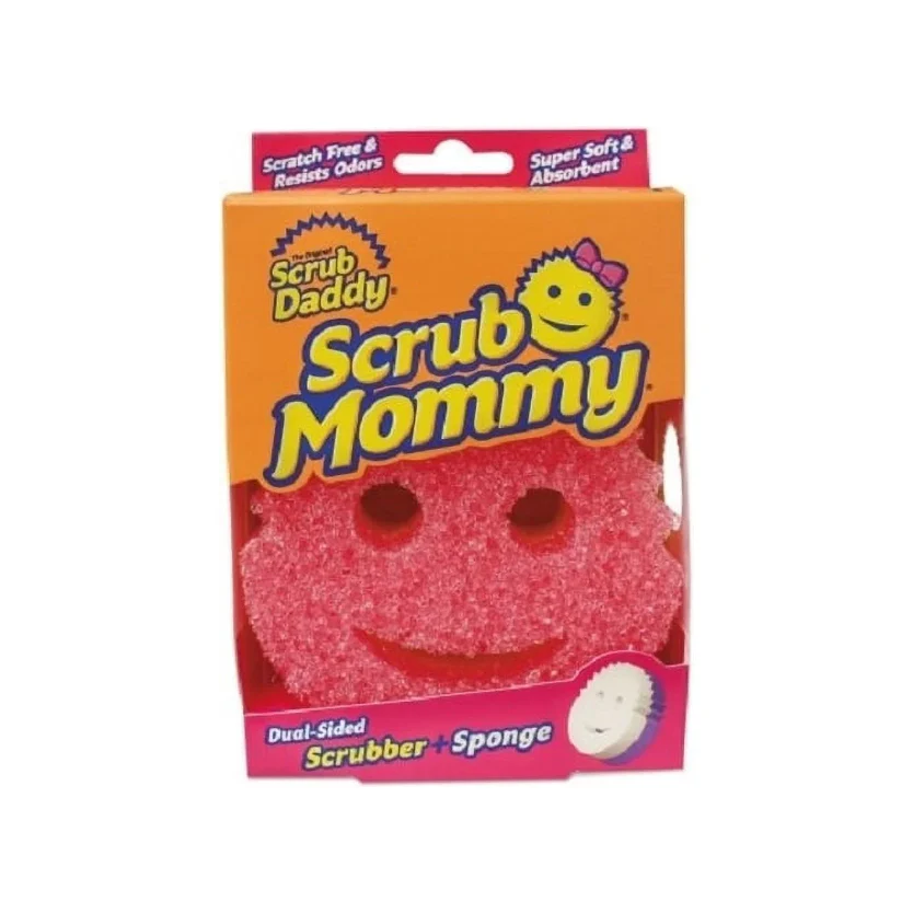 Scrub Daddy Scrub Mommy Sponge, Pink, Soft in Warm Water, Firm in Cold, 1 Count