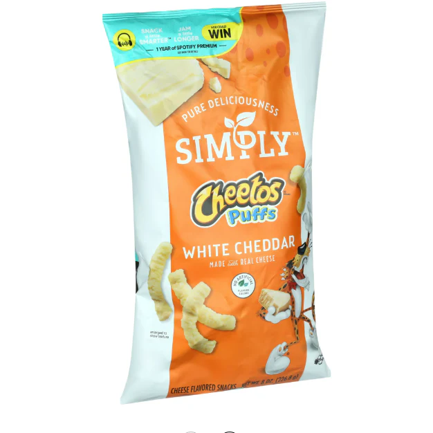 Simply Cheetos Puffs Cheese Flavored Snacks, White Cheddar, 8 Oz
