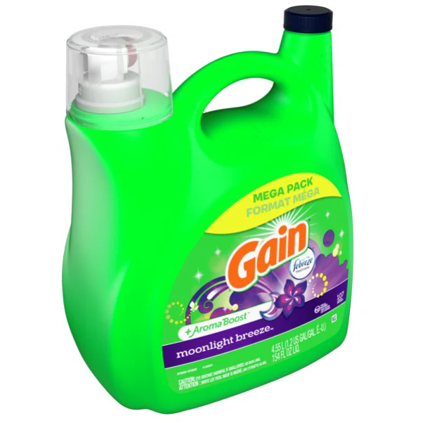 Gain + Aroma Boost Liquid Laundry Detergent, Moonlight Breeze Scent, 107 Loads, 154 fl oz