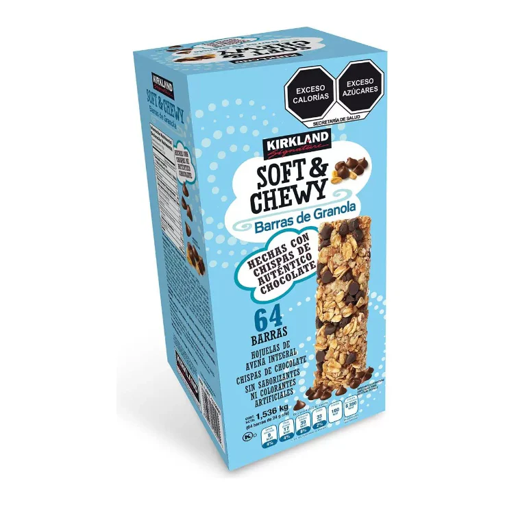 Kirkland Signature Soft & Chewy Chocolate Chips Granola Bars, 54.4 oz
