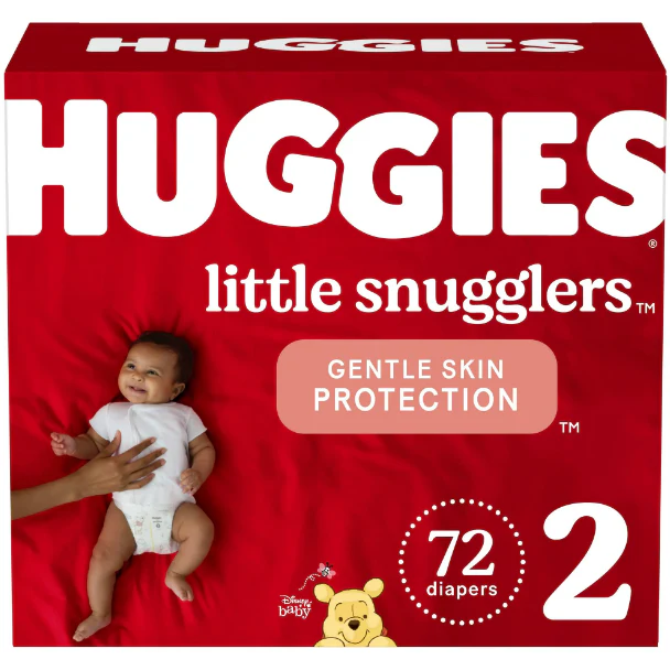 Huggies Little Snugglers Baby Diapers, Size 2, 72 Ct