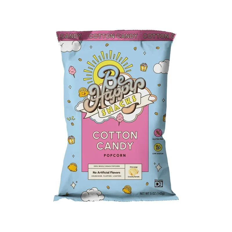 Be Happy Snacks Popcorn Cotton Candy - 5 Oz