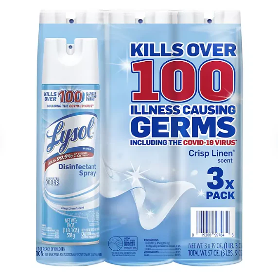 Lysol Disinfectant Spray, Crisp Linen Scent (19 oz., 3 pk.)