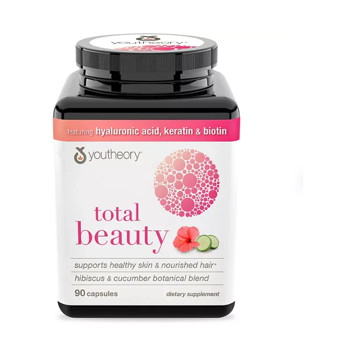 Youtheory Total Beauty Hyaluronic Acid, Keratin & Biotin Capsules (90 ct.)