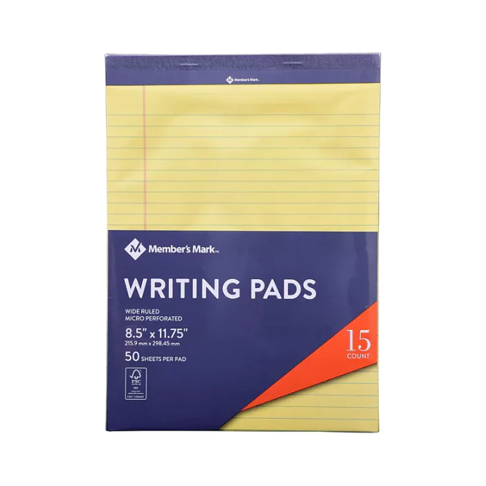 Member's Mark Legal Writing Pad - Perforated Canary 15-Pack