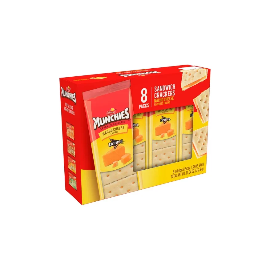 Munchies Doritos Nacho Cheese Sandwich Crackers, 1.38 oz, 8 Count