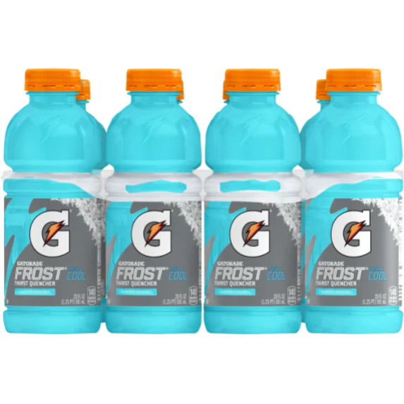 Gatorade Frost Glacier Freeze Thirst Quencher Sports Drink, 20 oz, 8 Pack.