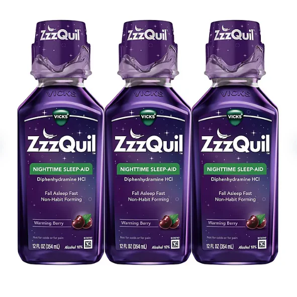 ZzzQuil Nighttime Sleep-Aid, Berry Flavor (12 fl. oz., 3 pk.)