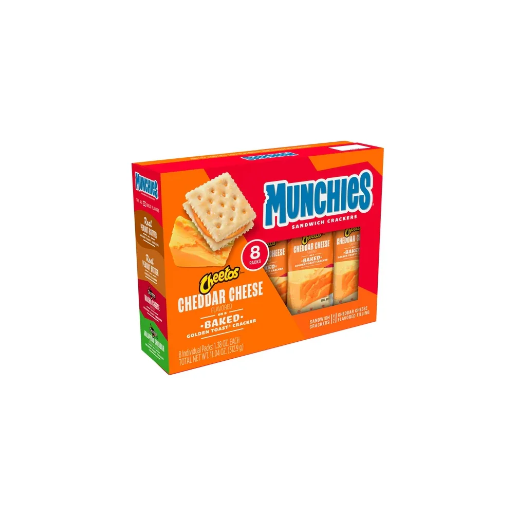 Munchies Cheetos Cheddar Cheese Sandwich Crackers, 1.38 oz, 8 Count