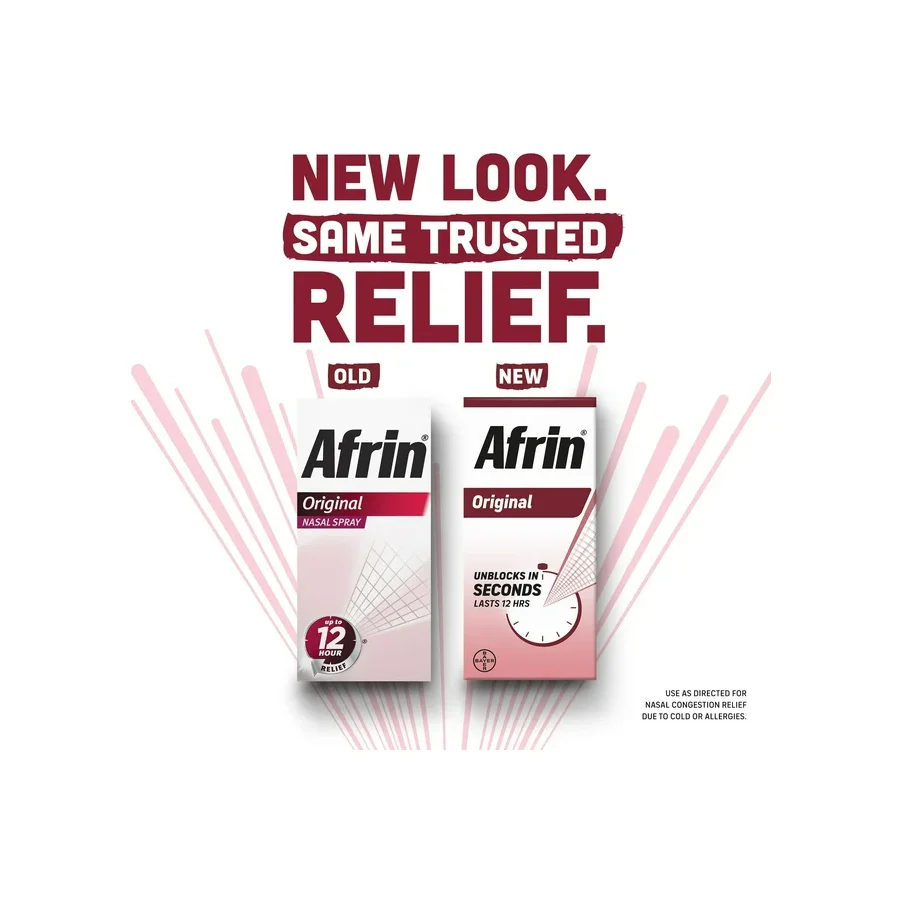 Afrin Original 12 Hour Nasal Congestion Relief Spray - 15 mL