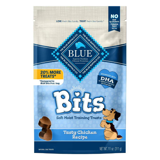 Blue Buffalo BLUE Bits Training Treats Chicken Flavor Soft Treats for Dogs, Whole Grain, 11 oz. Bag