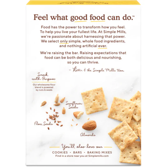 Simple Mills Crackers, Fine Ground Sea Salt, Almond Flour, 4.25 oz.