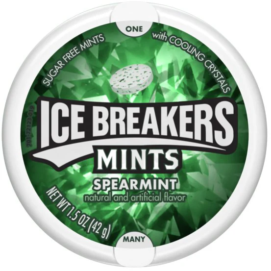 Icebreaker Sugar Free, Spearmint Mints, 1.5 oz