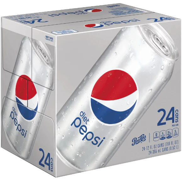Diet Pepsi Cola Soda Pop, 12 fl oz, 24 Pack Cans