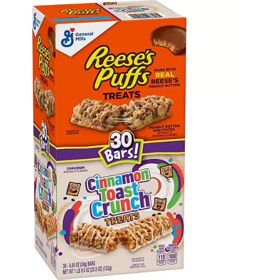 Reese's Puffs & Cinnamon Toast Crunch Cereal Bar Treats (30 ct.)
