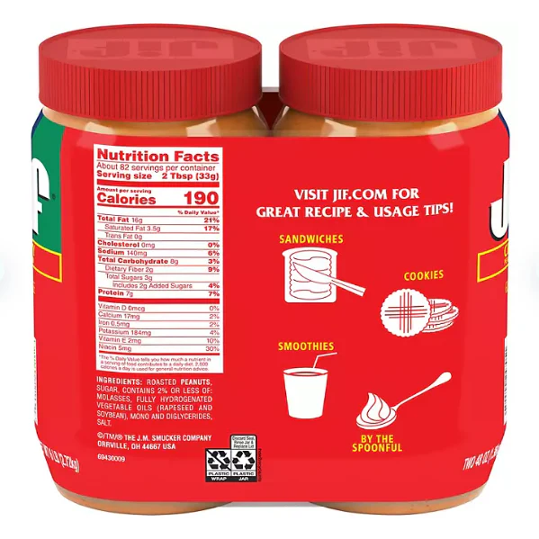 Jif Creamy Peanut Butter (48 oz., 2 pk.)