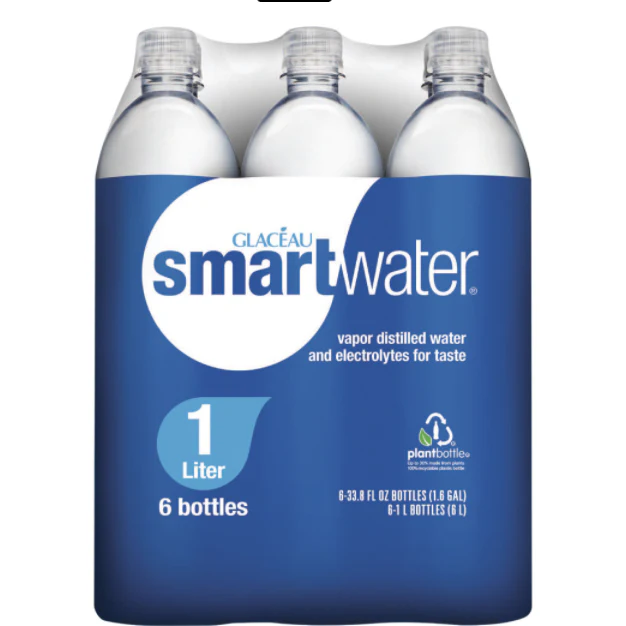 Glaceau Smartwater, 33.8 Fl Oz, 6 Count Bottles