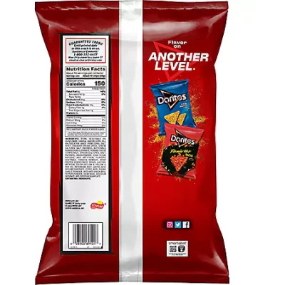 Doritos Tortilla Chips Nacho Cheese Flavored 19.375 Oz