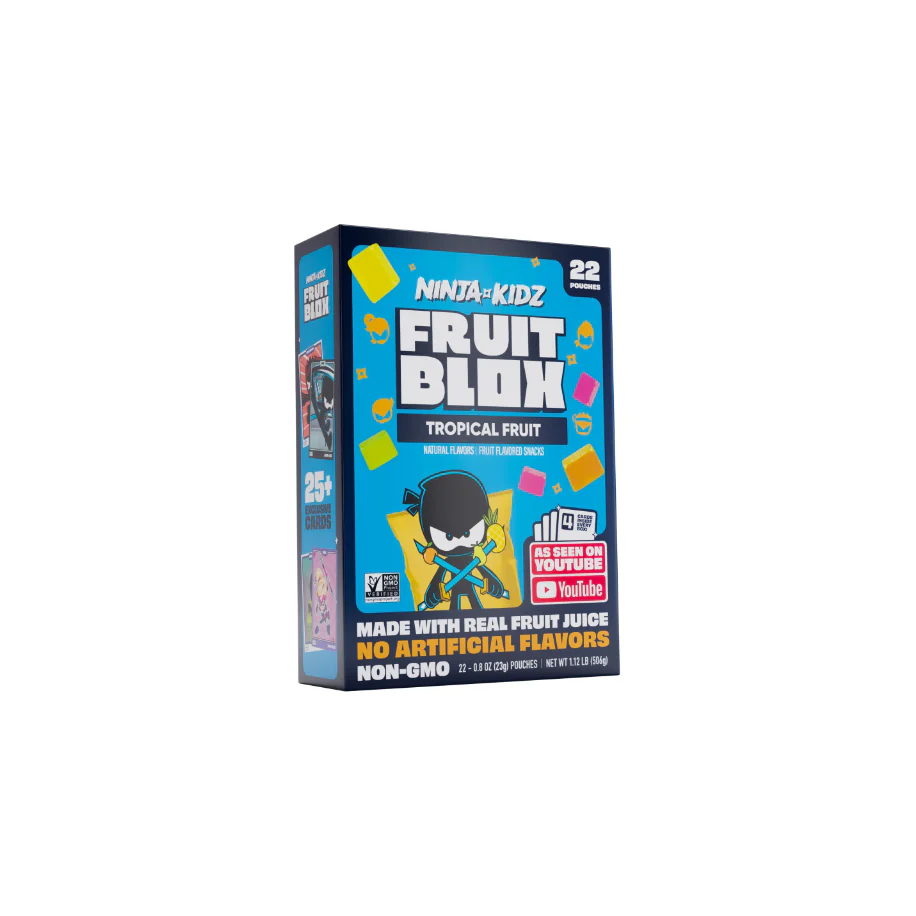 FruitBlox Ninja Kidz Tropical Fruit Snacks, 22 Count