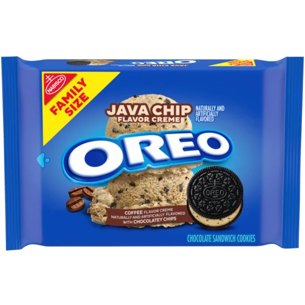 OREO Java Chip Flavored Creme Chocolate Sandwich Cookies, Family Size, 17 oz
