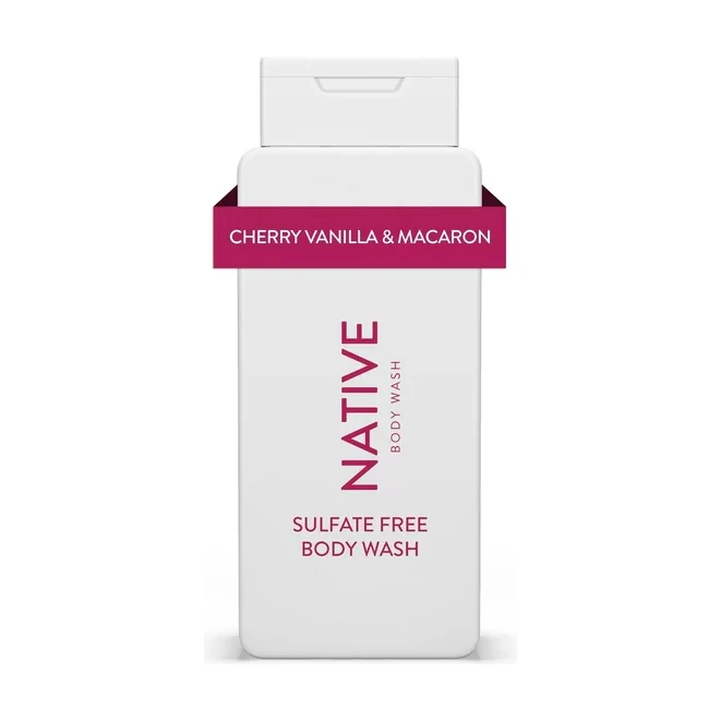 Native Natural Body Wash, Cherry Vanilla Macaron, Sulfate Free, Paraben Free, 18 oz
