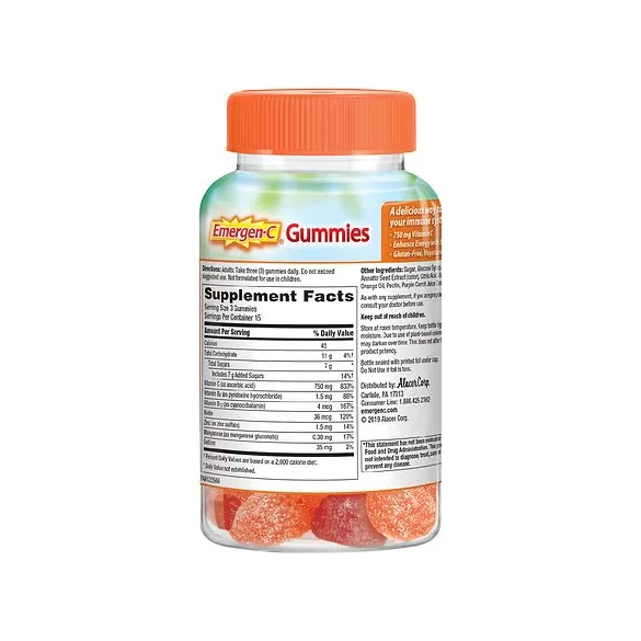 Emergen-C Vitamin C Immune Support Gummies - Orange, Tangerine & Raspberry - 45ct
