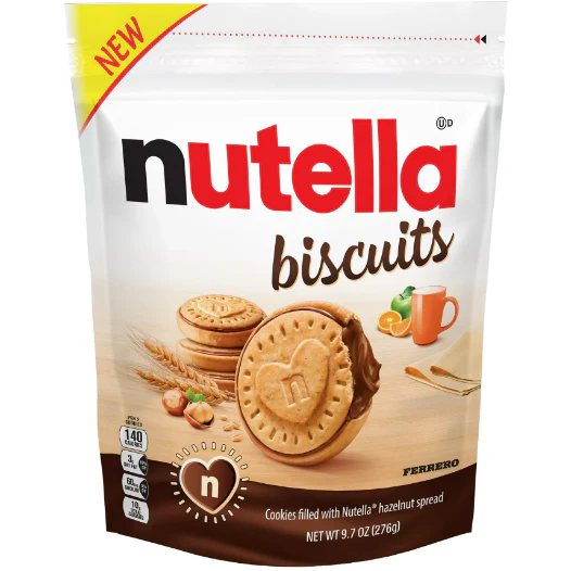 Nutella Biscuits, Hazelnut Spread with Cocoa, Sandwich Cookies, 20-Count Bag