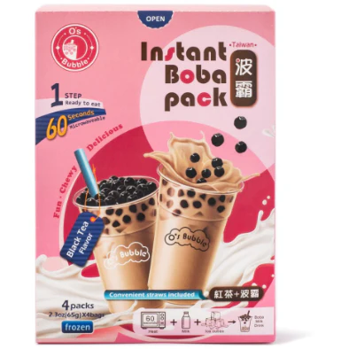 O's Bubble Instant Boba Pack, Black Tea 4pk,  260 g