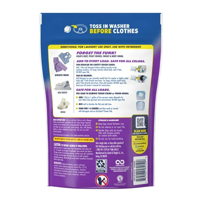 OxiClean Odor Blasters Odor and Stain Remover Power Paks, 24ct