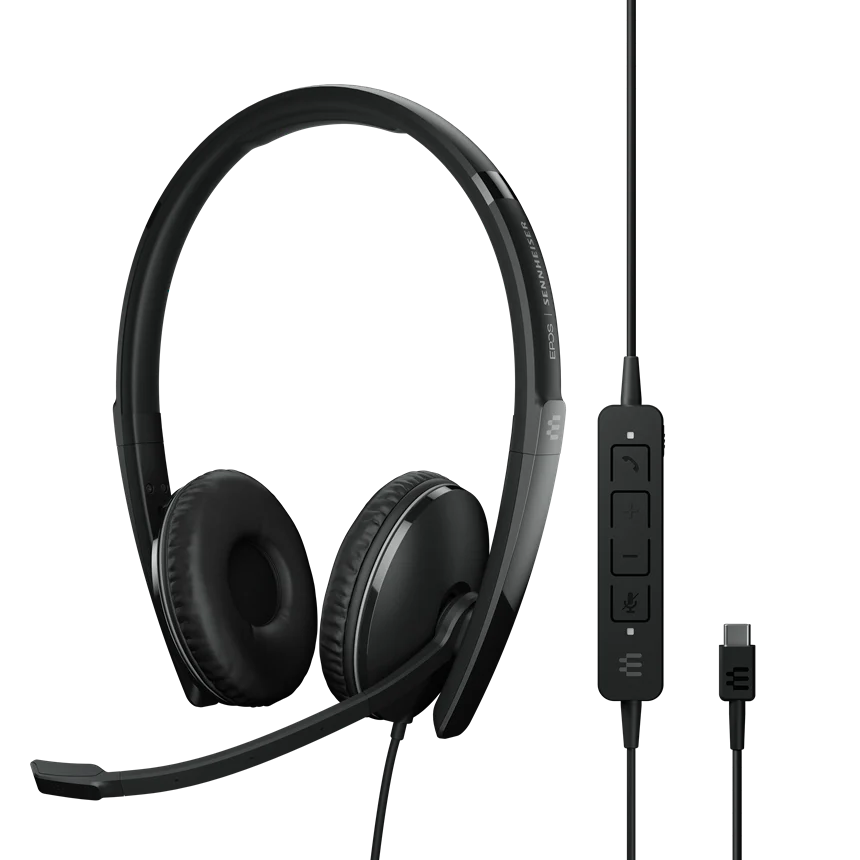 EPOS Adapt 160 USB-C II On-Ear Double Sided USB-C Headset With In-Line Call Control And Foam Earpads - MPN: 1000919