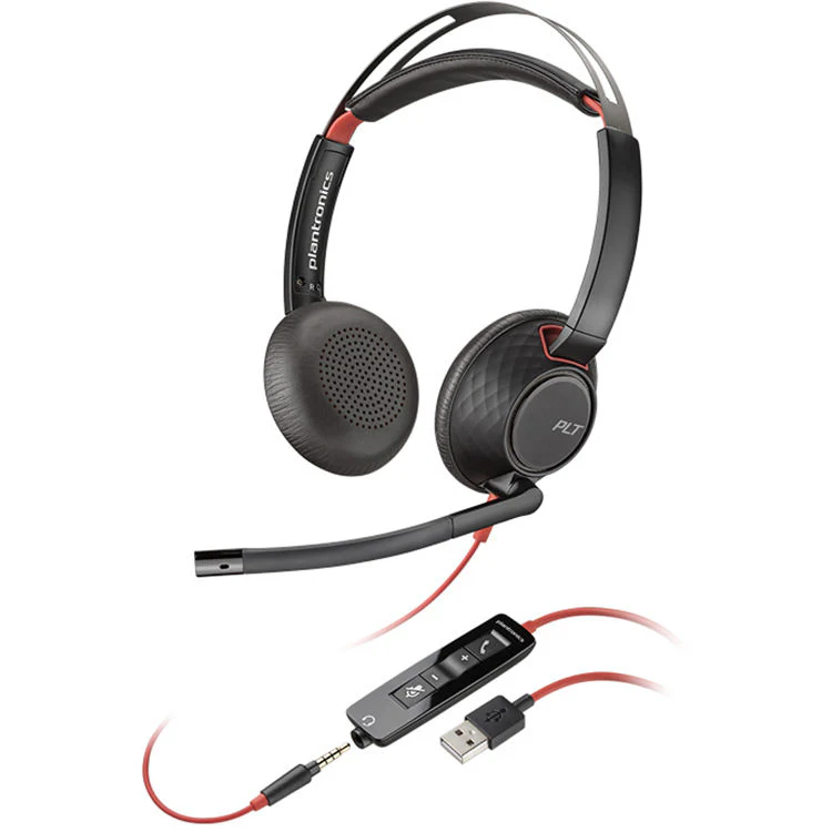 Poly / Plantronics Blackwire 5220 USB-A Binaural Headset With 3.5mm Connectivity MPN 80R97AA