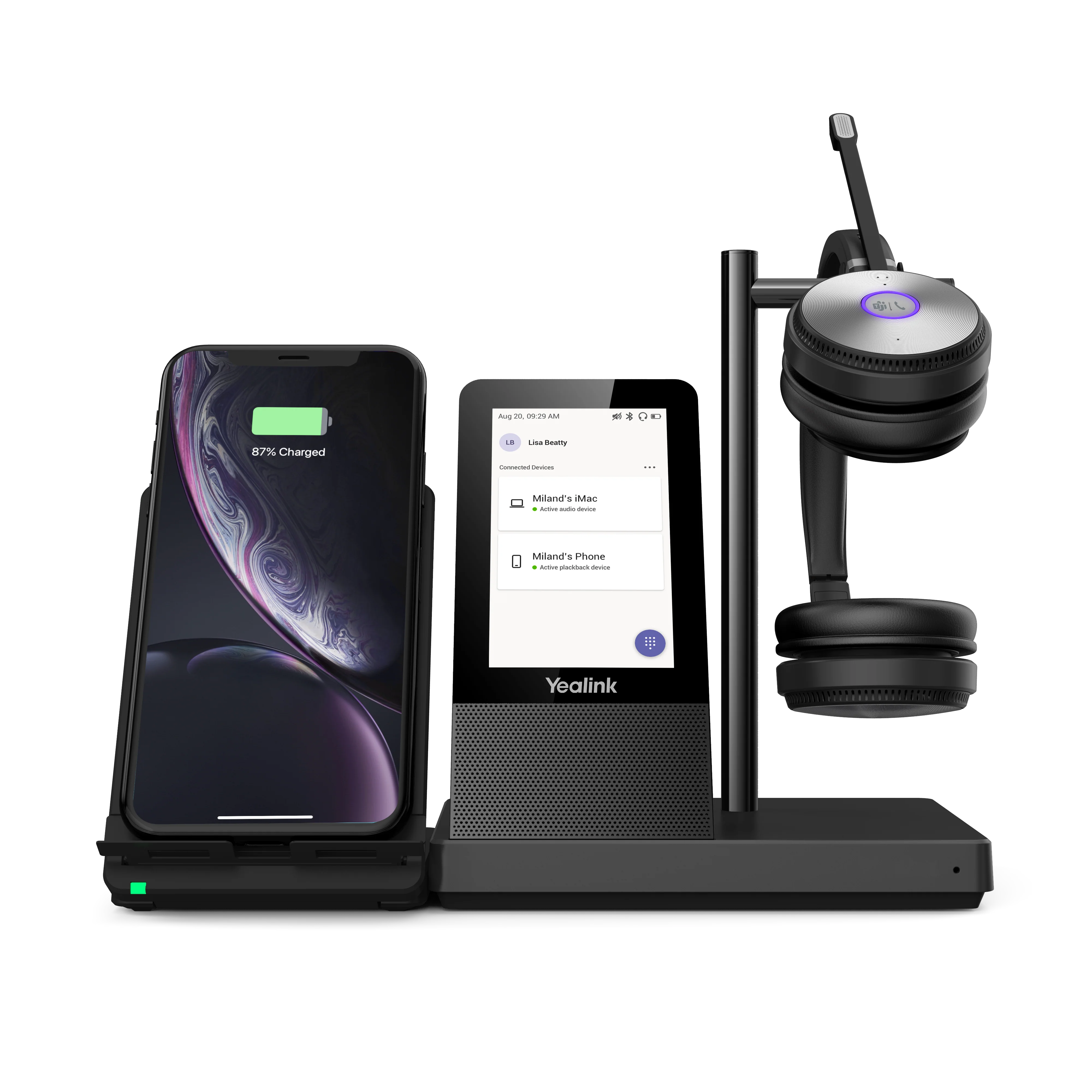 1308003 Yealink WH66 Dual DECT Wireless Headset and Workstation - Microsoft Teams Certified