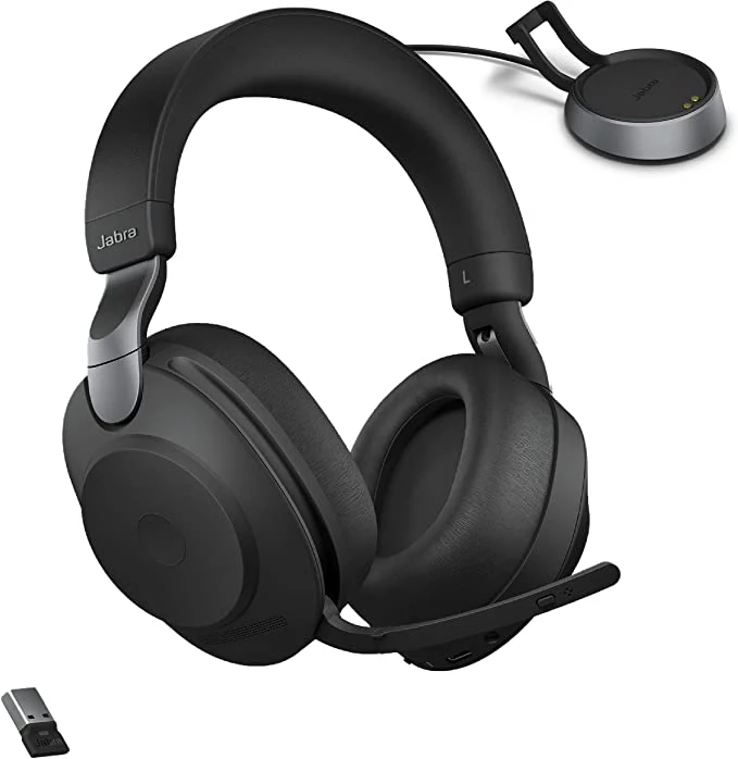 Jabra Evolve2 85 Wireless Headset Link380A UC Stereo Stand Black - MPN: 28599-989-989