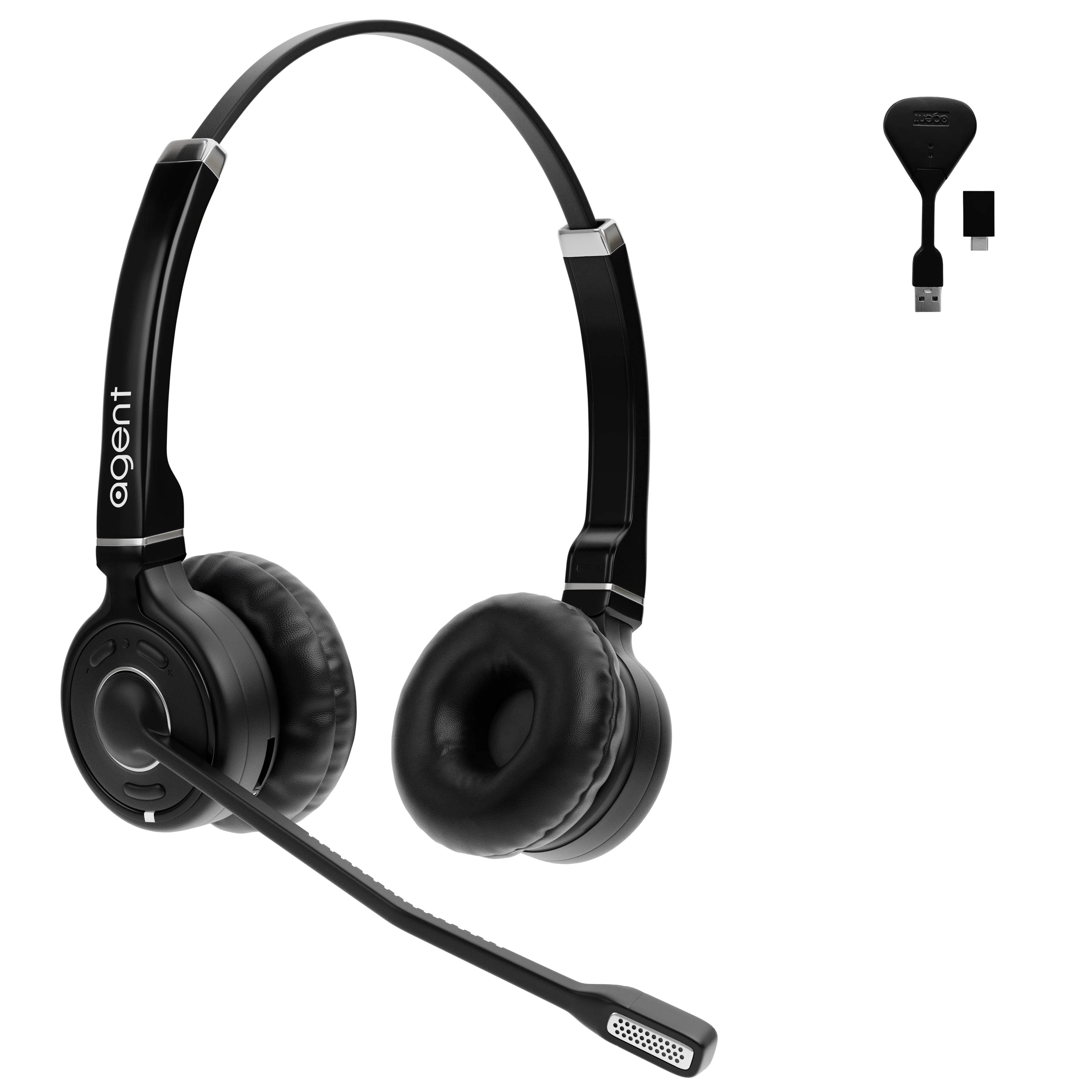 TruVoice Agent AW40 Duo Wireless USB Computer Headset (Includes DECT Wireless Dongle) - MPN: AG22-0773