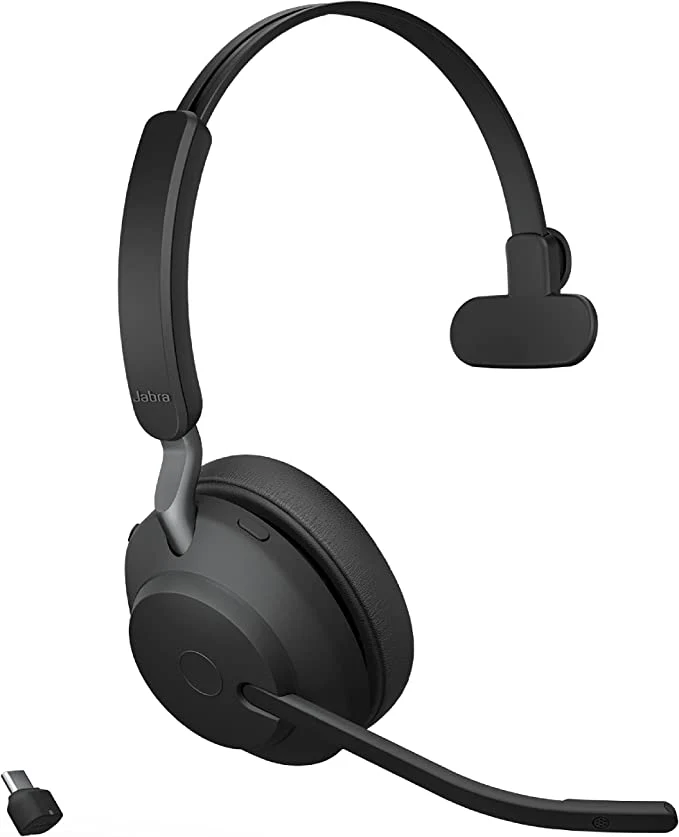 Jabra Evolve2 65 Wireless Headset Link380C MS Mono Stand Black Microsoft Teams Certified - MPN: 26599-899-889